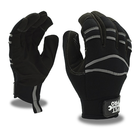 Cordova PIT PRO ACTIVITY GLOVE, BLACK SYNTHETIC LEATHER PALM, BLACK SPANDEX BACK, 12PK 77174